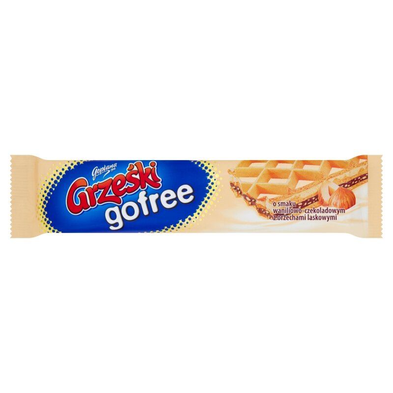 Wafli GRZESKI GOFREE wanil-orzech 33gr KALISZANKA