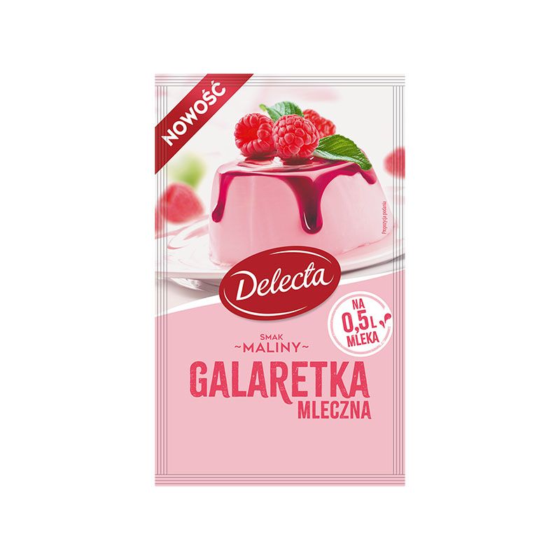 Galaretka mleczna smak maliny 60g DELECTA