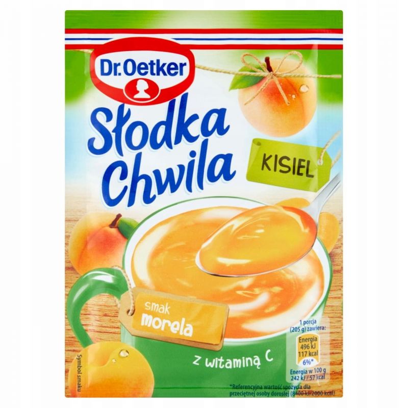 Kisiel SLODKA CHWILAcon sabor de melocoton 30g Dr.Oetker