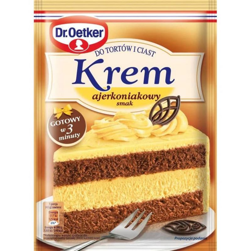 Crema para tarta sabor AJERKONIAKOWY 120gr Dr.Oetker