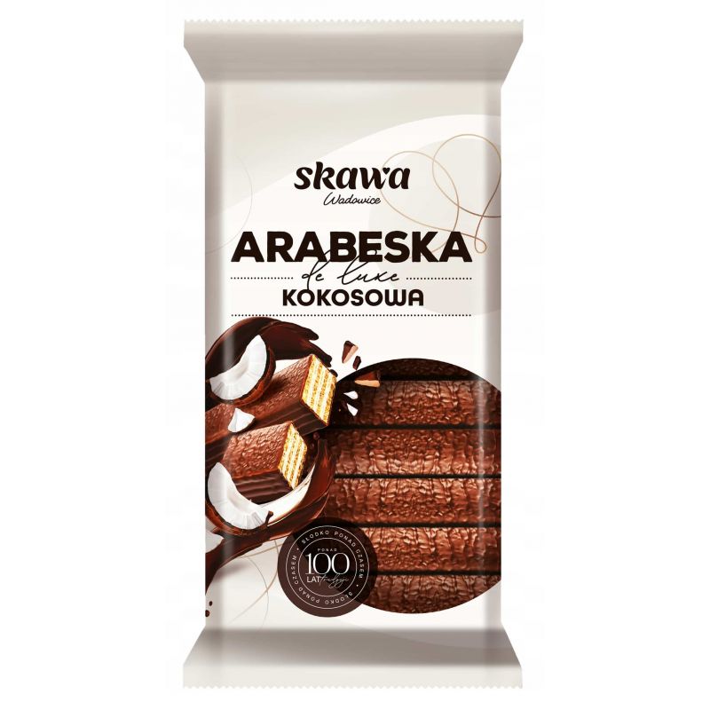 Wafle de luxe ARABESKA kokosowa 190g SKAWA