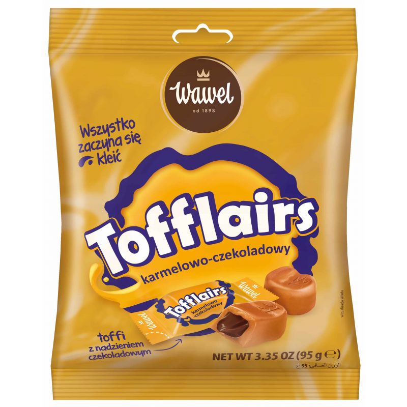 Caramelos TOFFLAIRS sabor de caramelp con chocolate 95g WAWEL