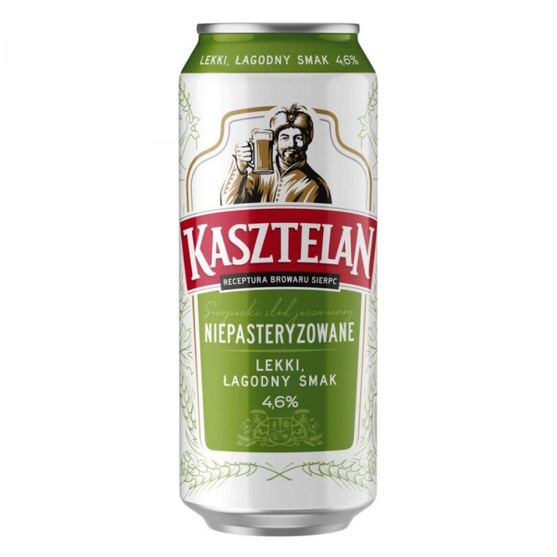 Cerveza KASZTELAN no pasterlizado 5.7% vol 0.5L lata