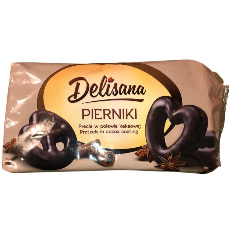 Pierniki precle w polewie kakaowej 400gr DELISANA