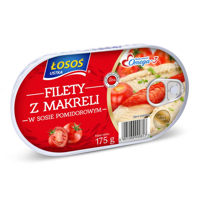 Filety z makreli w sosie pomydorowym 175g LOSOS