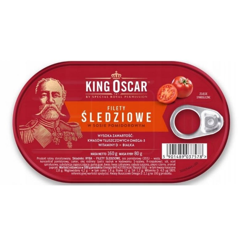 Filety sledziowe w sosie pomidorowym 160g KING