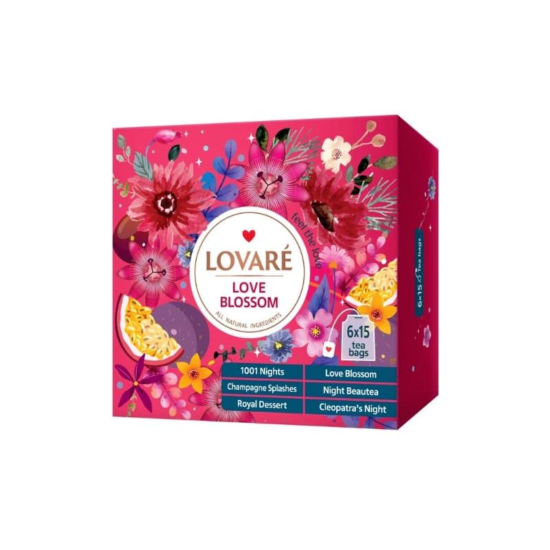 Zestaw herbat LOVE BLOSSOM 90tor 165g LOVARE