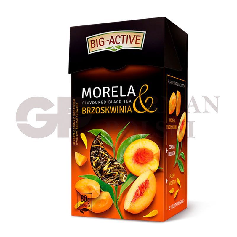 Te negro con durazno y albaricoque 80g BIG ACTIVE