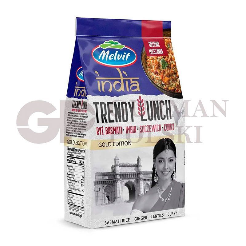 TRENDY LUNCH arroz basmati jengibre lentejas curry 300gr MELVIT