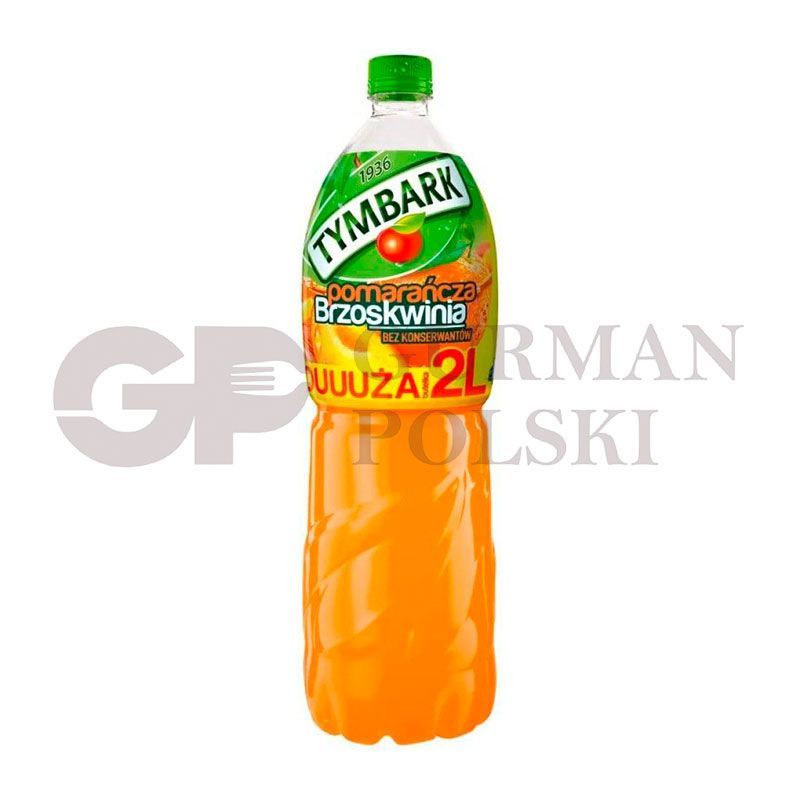 Refresco con sabor naranjo y melocoton 2L TYMBARK