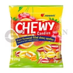 Caramelos masticables con relleno de grutas CHEWY CANDY 220gr JEDNOSC