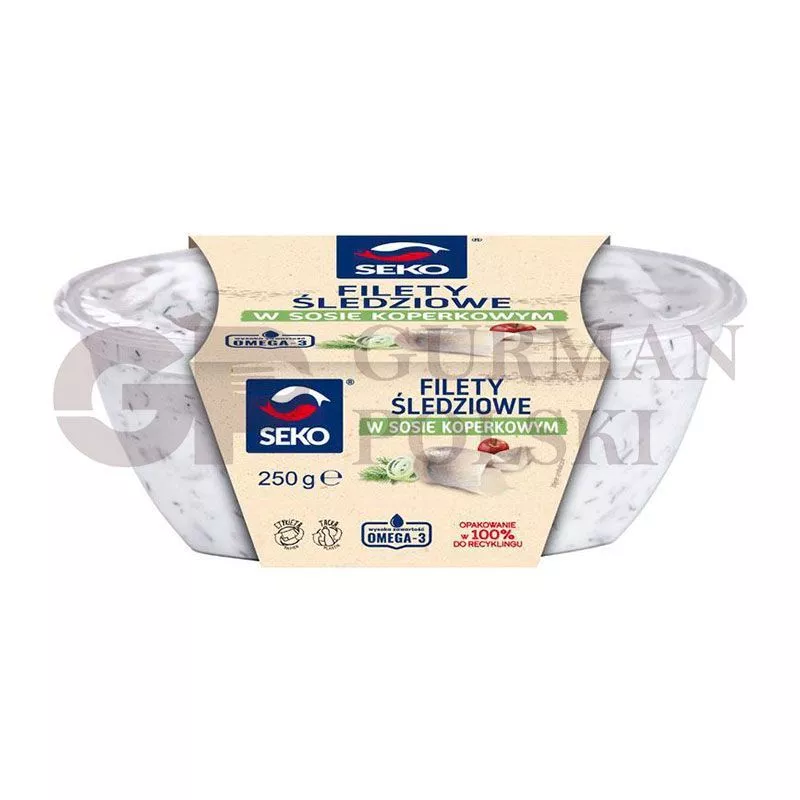 Filete de arenque en salsa de eneldo 250gr SEKO