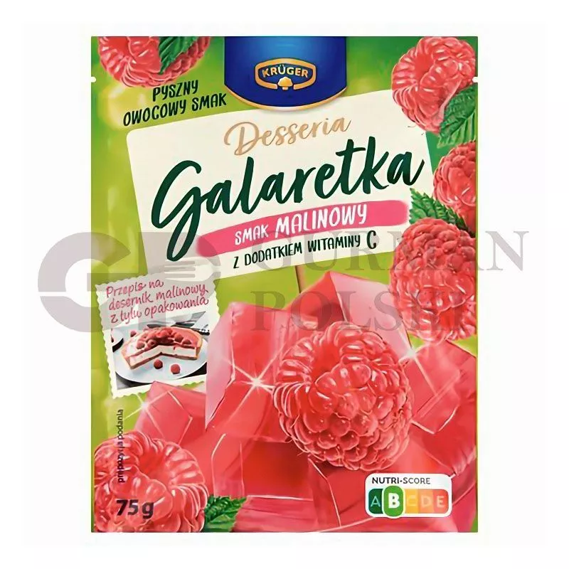 Gelatina en polvo consabor de frambuesa 75g  KRUGER