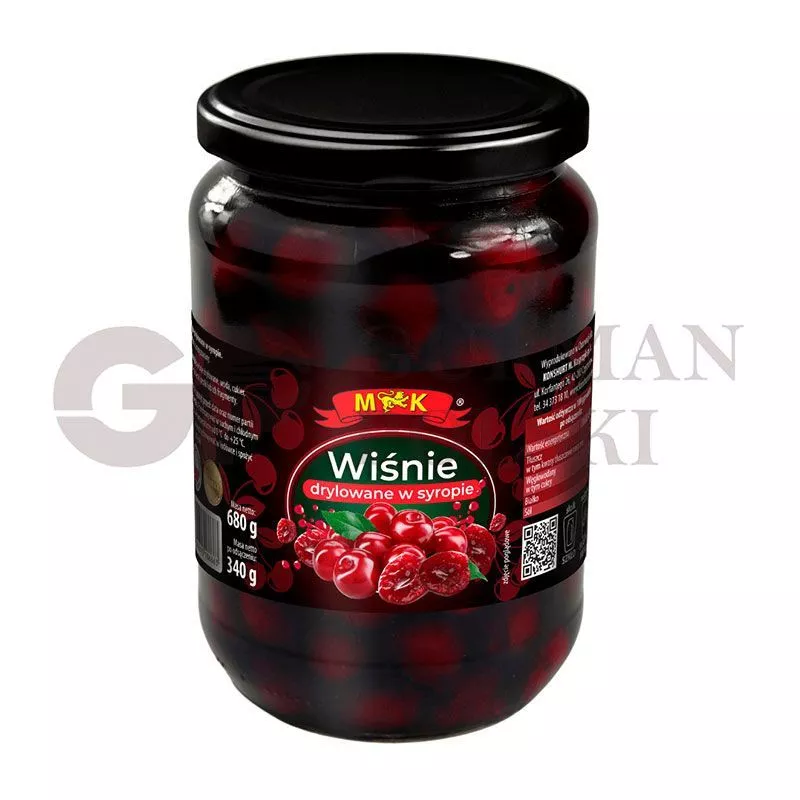 Cerezas deshuesadas en almibar 680g MK