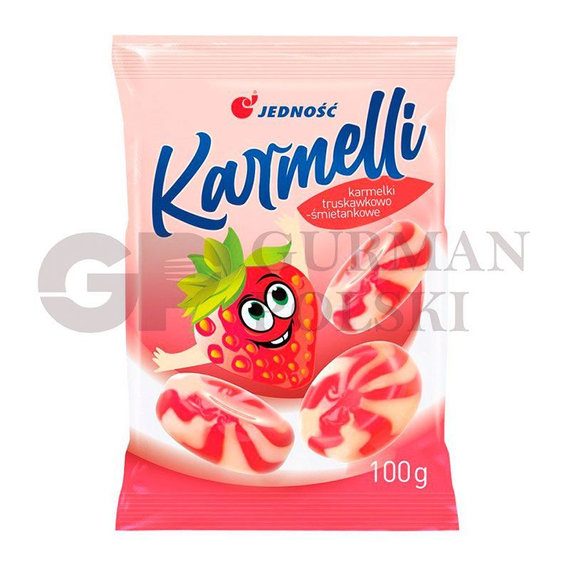 Caramelos con sabor de fresa con nata 100gr   JEDNOSC