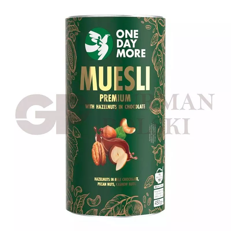 Musli premium con nuez bañado en chocolate 450g  MELVIT ODM
