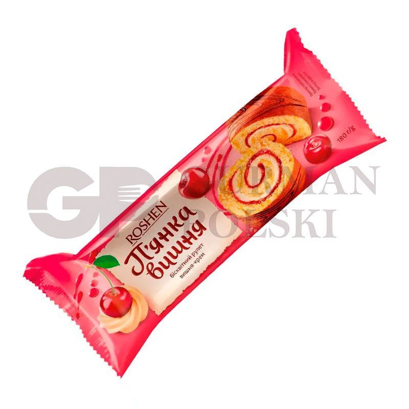 Rollo de bizcocho PIANKA VISHNYA 180g ROSHEN