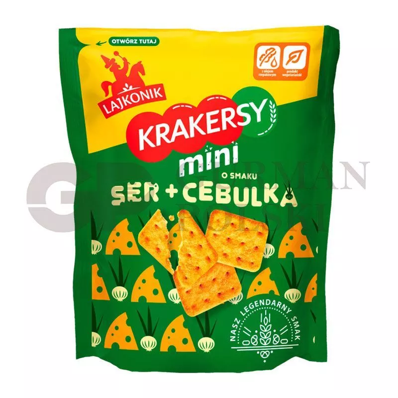 Galletas cracker con sabor de queso i cebollino 100g  LAJKONIK