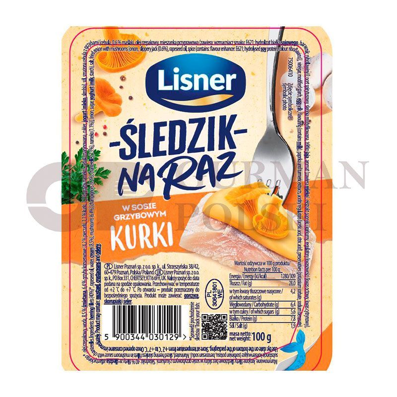 Filete SLEDZIK NA RAZ en salsa de setas 100gr LISNER