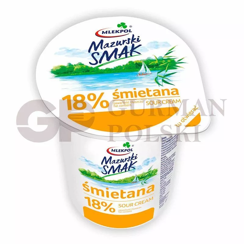 Crema de nata fermentada MAZURSKI SMAK 18%  400gr MLEKPOL
