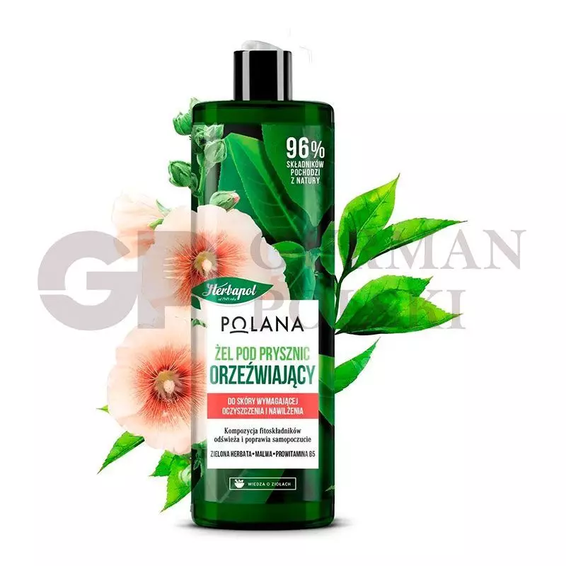POLANA gel de ducha energizante malwa te verde 400ml HERBAPOL