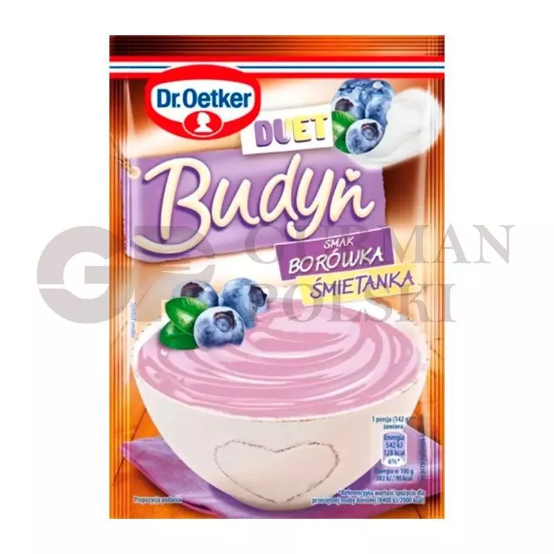 Pudin DUET sabor de arandanos con crema 40g  Dr.OETKER
