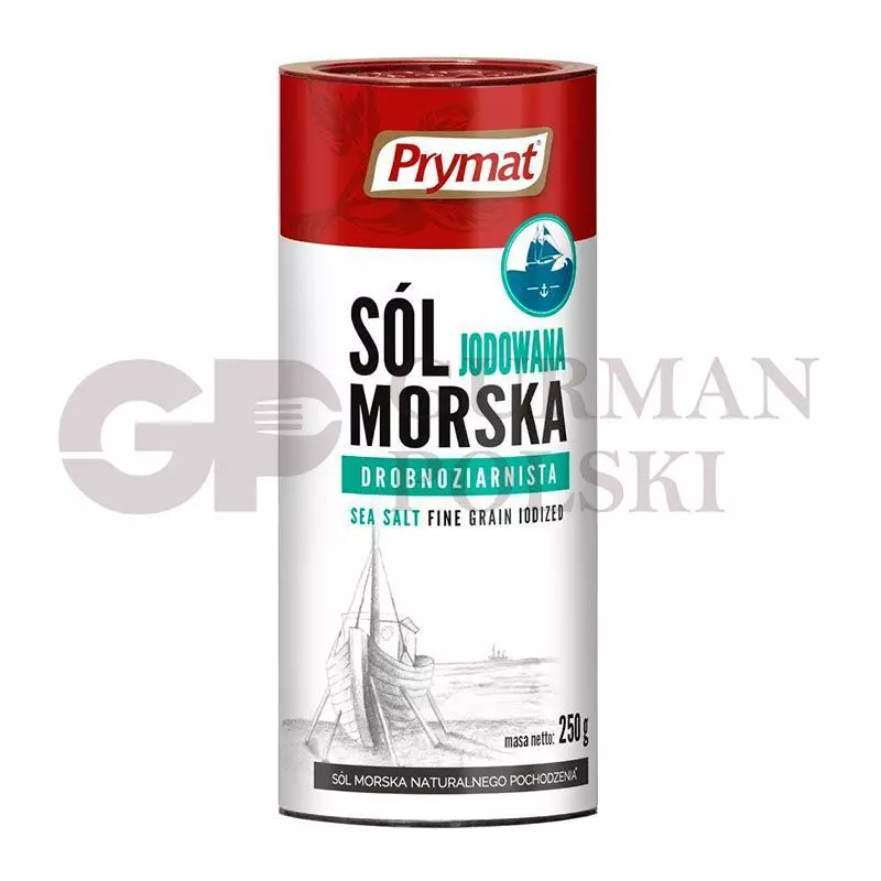 Sal de mar yodada de grano fino tubo 250g  PRYMAT
