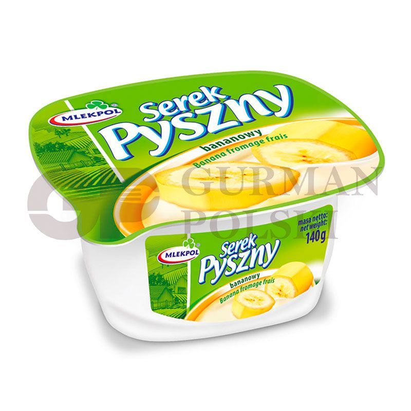 Requeson PYSZNY con sabor de platano 140gr MLEKPOL