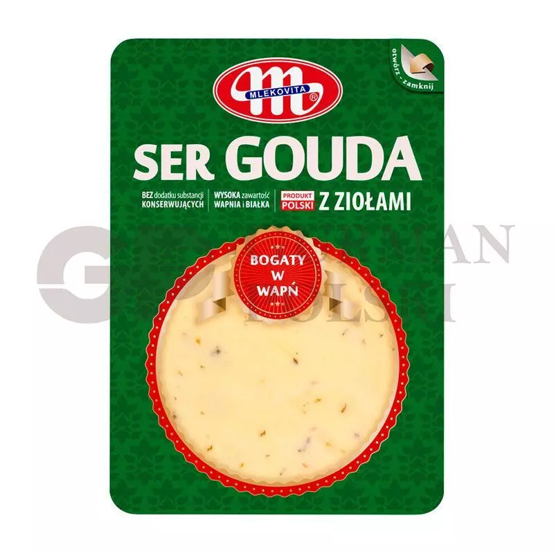 Queso GAUDA con especias 150gr  MLEKOVITA