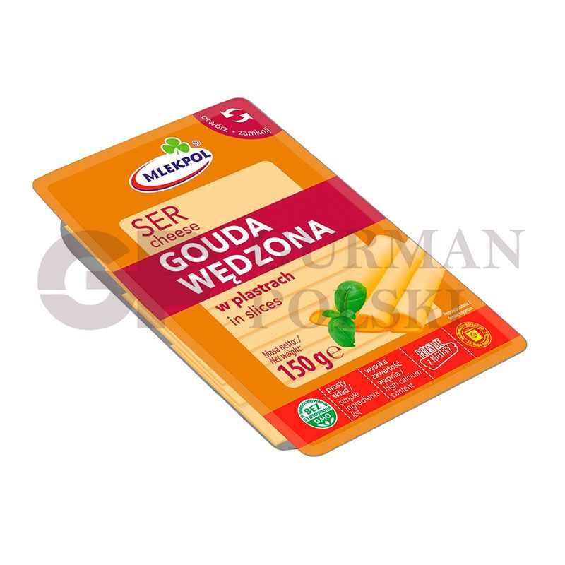 Queso ahumado cortado GOUDA 150gr MLEKOVITA