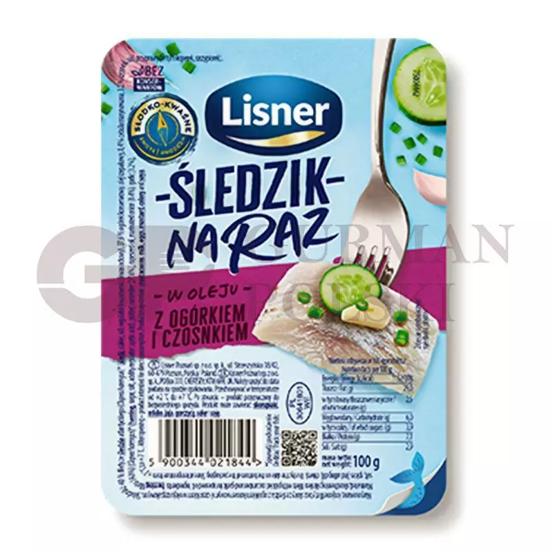 Arenque con pepinos i ajo NA RAZ 100g LISNER