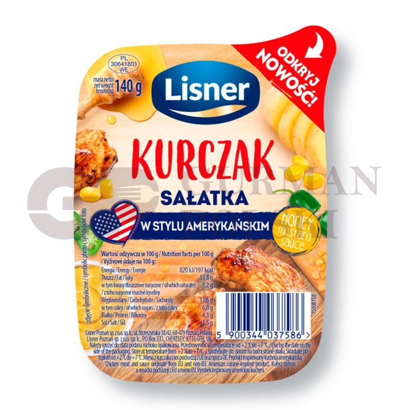 Ensalada de pollo KURCZAK W STYLU AMERYKANSKIM 140g LISNER