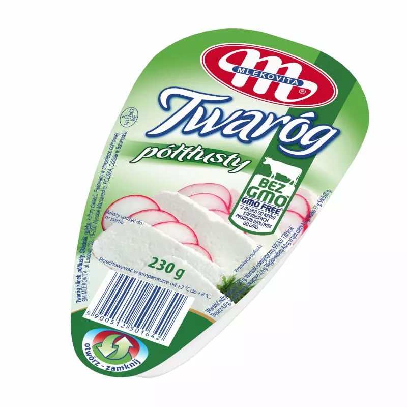 Requeson fresco semigrasado 4% 230gr MLEKOVITA